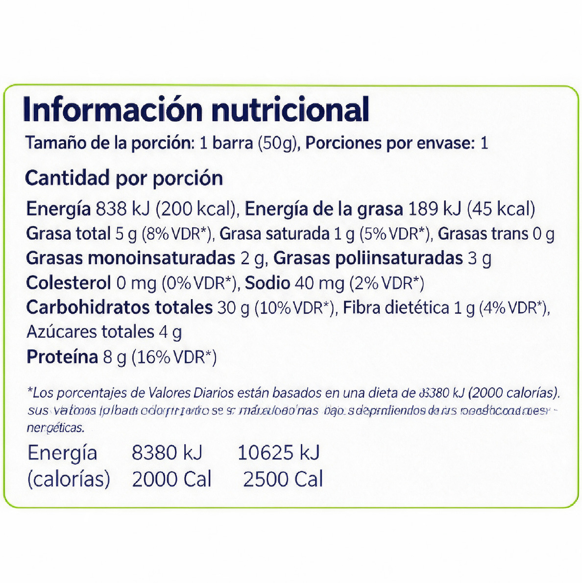 Barra Energética - Reverso